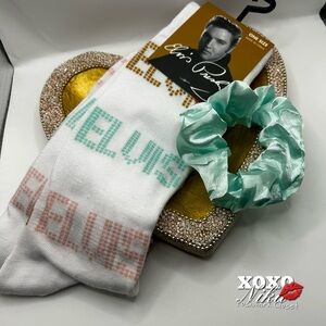 Elvis Presley Crew Socks and Scrunchie Set